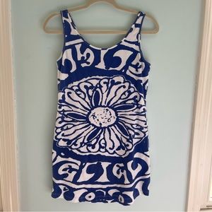 Soft Surroundings Blue/White Cotton Beach Dress/Coverup XS